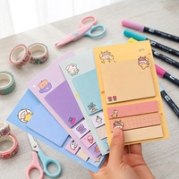 Lot de blocs-notes adhésifs personnalisés en gros, motif ours ensoleillé mignon, portable, pour étudiants et bureau, papeterie