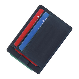 Minimalist Blue Leather <b>Card</b> <b>Holder</b> 3 In Multi Slot Portable Men's <b>Wallet</b> Everyday Use Spring 2025 - Product Image 1