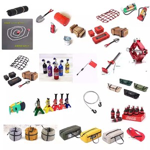 Ensemble de pièces de simulation de <span class=keywords><strong>voiture</strong></span> de course tout-terrain en métal 1/10 RC, <span class=keywords><strong>valise</strong></span>, pelle, seau TRX4 D90 SCX10 - Product Image 1
