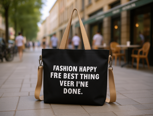 Borsa a Tracolla in Tela con Stampa di Lettere, Chiusura Aperta, per Tutte le Stagioni, Borsa da Donna - Product Image 2