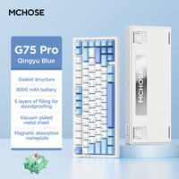 MCHOSE G75 Pro Tri Mode Wireless Mechanical Keyboard Gasket Mount Hot Swappable RGB Backlit Linear Switch for PC Gaming