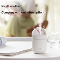 Mini humidificateur USB portable de 280 ml, humidificateur d'air à brume fraîche, diffuseur d'arômes pour chambre à coucher, bureau, maison avec lumière LED
