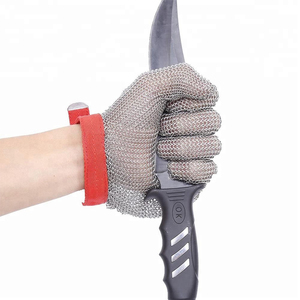 Gants <span class=keywords><strong>de</strong></span> travail <span class=keywords><strong>de</strong></span> sécurité anti-coupure <span class=keywords><strong>en</strong></span> <span class=keywords><strong>maille</strong></span> métallique <span class=keywords><strong>en</strong></span> acier inoxydable pour <span class=keywords><strong>boucher</strong></span>, avec sangle à crochet métallique - Product Image 6