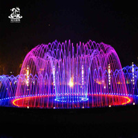 Fuente Musical Circular de Acero Inoxidable para Jardín, Fuente de Agua Danzante con LED Pequeña, Tamaño Personalizado Disponible