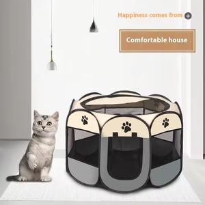 Parc <span class=keywords><strong>pour</strong></span> animaux de compagnie pliable portable en gros, niche <span class=keywords><strong>pour</strong></span> chat, tente octogonale, fermeture à glissière, gain de place <span class=keywords><strong>pour</strong></span> les chats et les chiens, utilisation en intérieur - Product Image 5