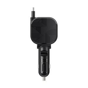 2-in-1 Einziehbares Auto-Ladegerät Schnellladung USB-C-Kabel + USB-Anschluss Kompatibel mit <span class=keywords><strong>iPhone</strong></span> und Android-Telefonen - Product Image 1
