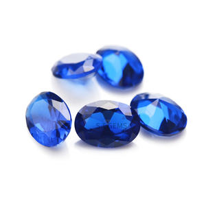 Piedra de diamante sintético Nano para joyería, piedra de corte a máquina, forma ovalada, azul oscuro - Product Image 3