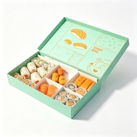 Boîte à emporter de luxe imprimée pour restaurant, emballage alimentaire personnalisé de qualité alimentaire pour sushis