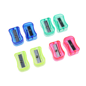 Bền trường bút chì mài cho trẻ em đầy màu sắc trong suốt lỗ duy nhất nhựa bút chì mài cho bán buôn - Product Image 1