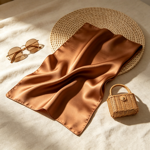 CZ High Quality High-end Simple Satin Women's Headscarf, Decorative Breathable and Portable, Customizable square <b>Scarf</b> - Product Image 3
