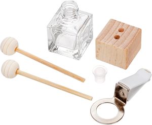 Ambientador de aire de botella de Perfume de coche superventas de 8ml, difusor de Perfume de coche transparente, botella vacía con tapa de madera negra y <span class=keywords><strong>Clip</strong></span> de ventilación - Product Image 6