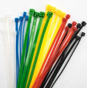 Comprimento personalizado HZ 3-35Inch Largura 2.5-12mm Colorido Plástico Zip Tie Auto-bloqueio Nylon 66 Abraçadeiras