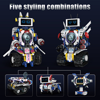 Juego de Bloques de Construcción de Robots Inteligentes Programables con Control Remoto de Forma Variable 5 en 1, Juguete de Plástico ABS para Regalo