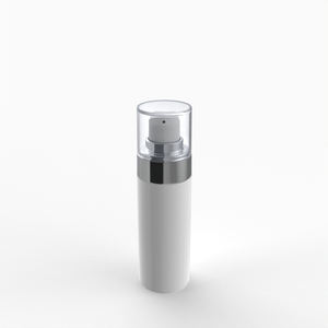 Italian Quality Airless Plastic <b>Bottle</b> Pamela 30 ML Glossy White Airless <b>Dispenser</b> Shiny Silver Metallic Container Packaging - Product Image 3