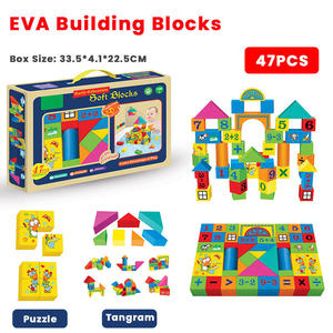 Ensemble de blocs de construction souples en EVA, 47, 63, 80, 93 pièces, alphabet, chiffres, symboles mathématiques, boîte portable, cadeau éducatif précoce pour enfants - Product Image 2