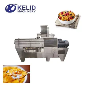 Corn Flakes Processing Line Sugar Spraying Sweet Crispy Breakfast Cereals Making Machine