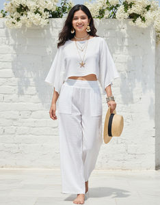 Pantalón ligero de tela de gasa para hombres y mujeres, cómodo, transpirable, elegante, perfecto para viajes de trabajo informales - Product Image 6