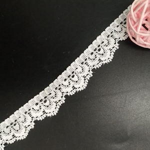 Tela de encaje francés bordado de 1,8 cm de ancho al por mayor, encaje de algodón elástico para ropa de boda, stock de muestra gratis incluido - Product Image 1