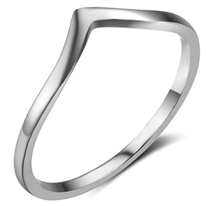 Geometric Arc <b>Ring</b> 5Mm Stainless Steel Four Color Unisex Fashion Jewelry Gift - Product Image 3