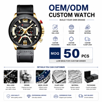 Montre à quartz pour homme Curren 8329, luxe personnalisé, style business décontracté, chronographe en cuir, étanche, montre de mode, fabricant