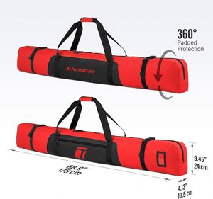 Échantillon gratuit : Sac de voyage de luxe personnalisé en nylon premium, exceptionnel, à double roulettes et rembourré pour planche de ski - Product Image 2