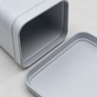 Boîte en fer blanc carrée mate 72x72x98mm avec logo personnalisé, qualité alimentaire, pour emballage de thé et bonbons, idéale pour cadeaux de luxe en gros