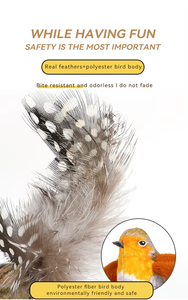 Flappy <span class=keywords><strong>Chase</strong></span> Automatisch Kauwspeelgoed met Flapperende Vleugels & Vogelgezang Geluid Polyester & Kippenveren voor Katten - Product Image 3