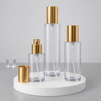 Flacon pulvérisateur en aluminium doré 100ml 150ml 200ml, atomiseur à fine brume en PET bleu, emballage de parfum de luxe OEM