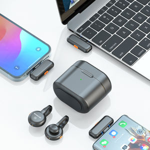 2025 Venta caliente modelo S73 <span class=keywords><strong>doble</strong></span> 2 MIC portátil Audio Video solapa Clip-on Mic reducción de ruido inalámbrico Lavalier micrófono - Product Image 2