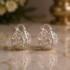 E3117 White Gold <b>Hoop</b> <b>Earrings</b> Women's Luxury <b>Fine</b> Jewelry <b>Earrings</b> - Product Image 2