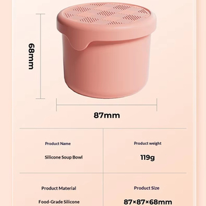 Hot Sale Portable Silicone Soup Bowl <b>Lunch</b> <b>Box</b> Microwave Heating <b>Leak</b>-<b>proof</b> Lid Fresh-keeping for Outdoor Spots Heatable Food - Product Image 5