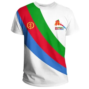 Traditional Eritrea Fashion Clothes Mens T Shirts With Eritrean Flag Fabric Polyester T-Shirt Customize LOGO/Name/Text Clothing