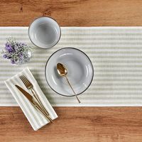 Serviettes en lin rayées personnalisées, serviettes de table pour la décoration de mariage