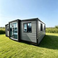 Maison préfabriquée modulaire extensible à double aile de 20 et 40 pieds, installation facile, pour villa touristique