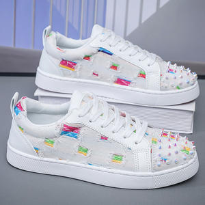 Мужская Роскошная парусиновая модная обувь, модная дизайнерская обувь, дышащая обувь с красной подошвой - Product Image 4