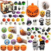 Set de Fiesta Divertido de Halloween: Pelota Blanda de TPR/PU de Rebote Lento, Juguete Antiestrés de Caja Sorpresa con Formas de Fantasma, Calabaza y Taza, Sin Impresión