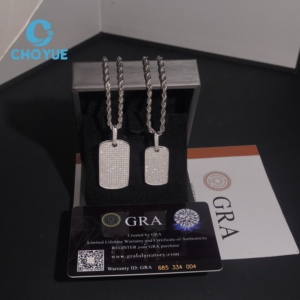 Colección de Colgantes Rectangulares de Plata de Ley 925 de Alta Calidad, Joyería Hip Hop con Incrustaciones de Diamantes, Unisex, Certificado GRA - Product Image 5