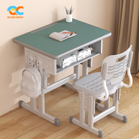 Meilleures ventes : Ensemble de mobilier universitaire à prix de gros, bureau d'étudiant durable, ergonomique et réglable avec dessus en métal et bois