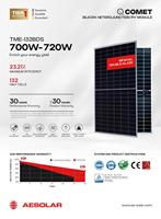 Modul Surya AE Solar 720W BIFACIAL Kaca Ganda - Tipe-N HJT dengan 132 Sel Half-Cut |   Panel Surya Tier1 Bingkai Perak 210mm