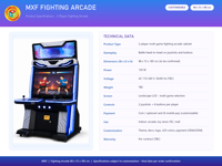 Bornes d'arcade de combat multi-jeux de luxe pour 2 joueurs, double écran LED 88x72x185 cm pour FEC