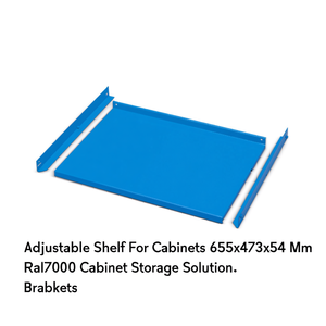 Fami Adjustable Shelf For Cabinets 655x473x54 Mm Dark <b>Grey</b> Ral7000 Cabinet <b>Storage</b> Solution - Product Image 3