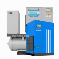 Compresseur d'air industriel à vis rotatif 220V 15KW 20HP avec contrôleur de tête, sécheur et réservoir de 300L (10 gallons)