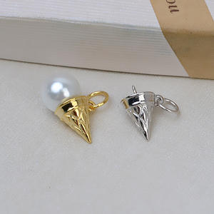 จี้รูปหมวกคริสต์มาสไอศกรีมเงินแท้ S925 พร้อมไข่มุกขนาด 7-13 มม. สำหรับผู้หญิง อุปกรณ์ DIY สำหรับทำเครื่องประดับ 1957 - Product Image 4