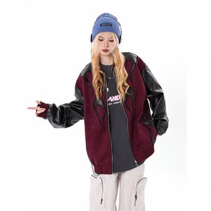 American Retro Style High Street Stitching Contrast Color Bomber <b>Jacket</b> for Men Women Trendy Brand Baseball Suit <b>Jacket</b> Air - Product Image 4