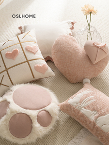Cojín Ousilu para Niños, Modelo Casa de Muñecas, Estilo Princesa Nórdica, Cojín de Conejo Adorable para Sala de Niñas, Color Rosa - Product Image 6