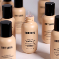 Ensemble de maquillage OEM pour cosmétiques, fond de teint et pinceau de fond de teint 2 en 1, ensemble de fond de teint liquide à marque privée, ensemble de maquillage professionnel