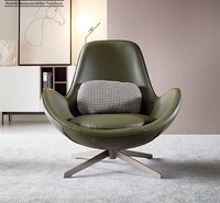 Fauteuil œuf moderne en similicuir, pivotant, personnalisable, pour salon, mobilier de maison