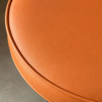 Chaise de bar JOHOOFURNITURE en cuir PU orange, cannelée, réglable en hauteur, pour bureau, fabriquée en Chine, tabouret de bar pour pub