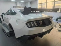 Pour Ford Mustang : Kit Carrosserie Style GTD – Lame de Pare-chocs Avant en Fibre de Carbone, Diffuseur, Spoiler, Panneau de Garde-boue Large, Amélioration de Capot
