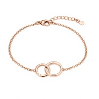 Bracelet à double anneau personnalisé en chaîne à maillons, bijoux pour cadeau et usage quotidien